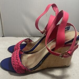 Tommy Hilfiger Orchidea Pink Leather Wedges wedge sandals Size 9